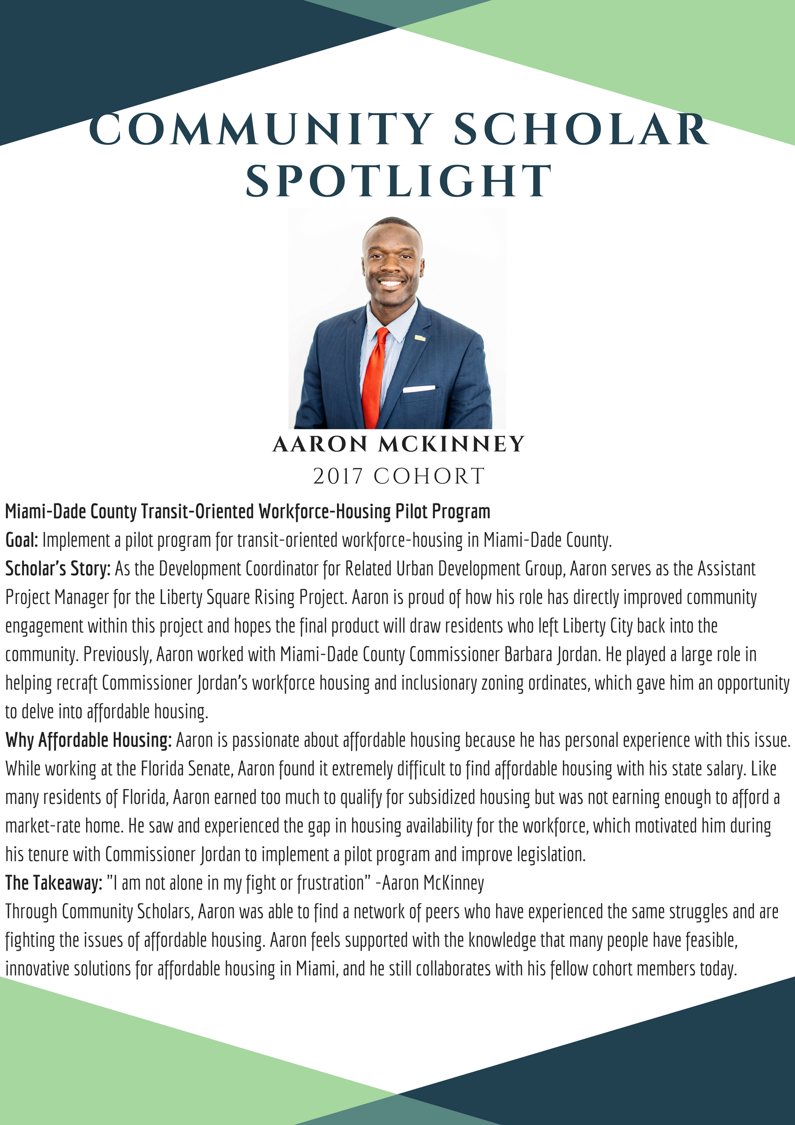 Aaron Mckinney Community Scholar Spotlight